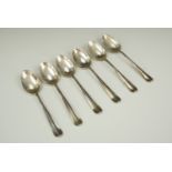 A set of six 1930s silver coffee spoons, 55 g