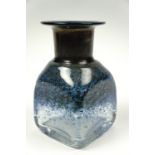 A studio glass vase, 14 cm