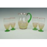 An enamelled glass lemonade set, circa 1930s - 1950s