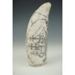 A reproduction sperm whale tooth scrimshaw (a/f)
