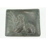 A small early 20th Century Japanese EPBM trinket box, its lid relief decorated in depiction of a