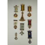 A quantity of silver and other Masonic and friendly society jewels etc