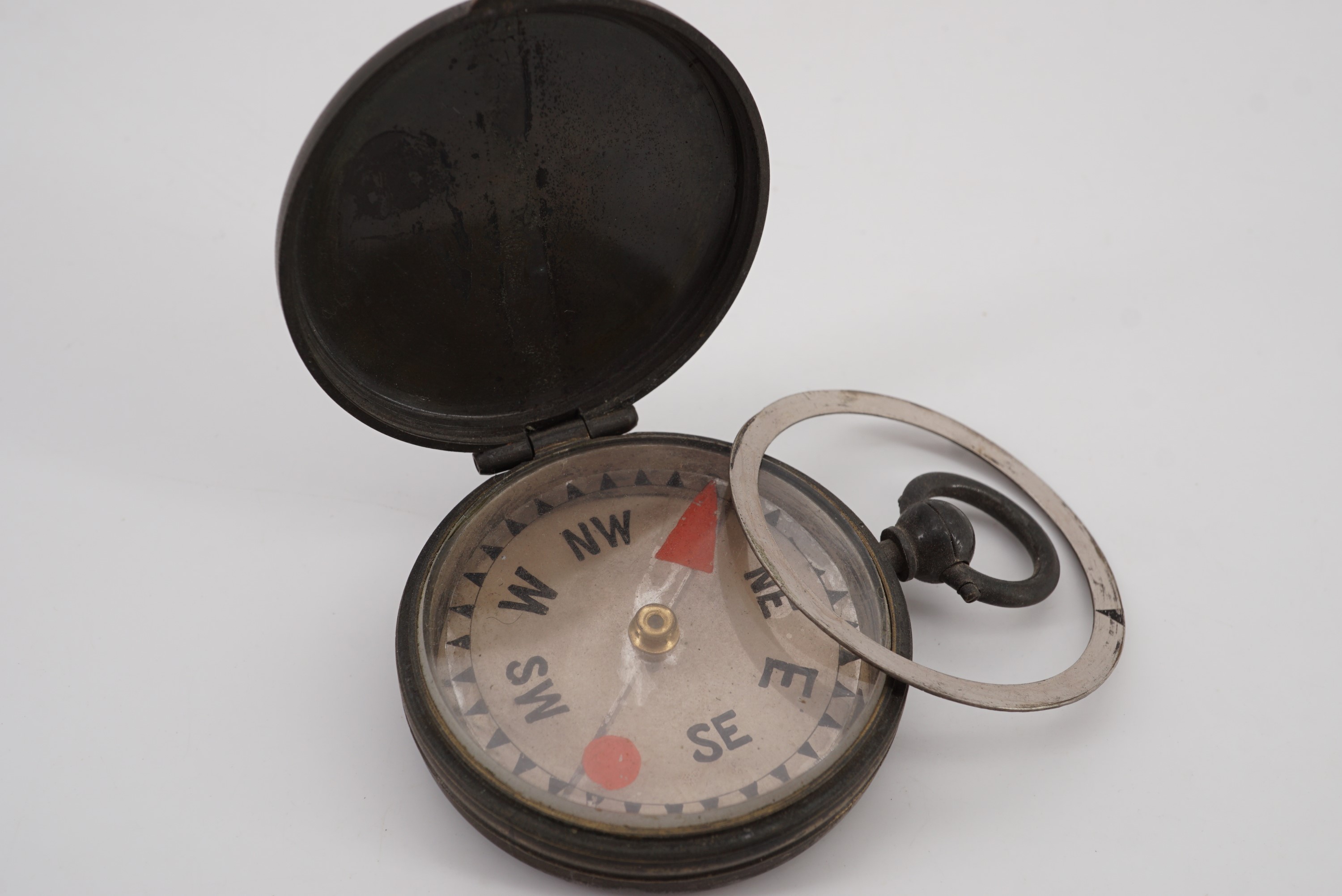 A Boer War / Great War pocket compass, its lid engraved "Lt Col F M Graham, R D Fusiliers"