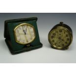 A late 19th Century bedside alarm clock by Zenith for Birch & Gaydon, together with a green