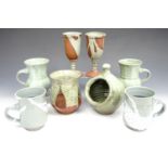 A Orkney salt pig and Fursbreck cups, goblets etc