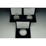 Three Westminster Mint silver "Annual History Commemorative" medallions, (15 ounce total silver
