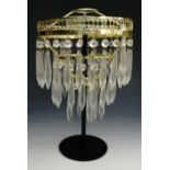 A cut glass chandelier, 25 cm drop