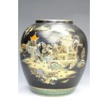 Carlton Ware vase of compressed ovoid form, with gilt japonisme decoration highlighted with