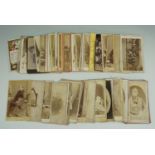 A quantity of Victorian photo cards / cartes de visite