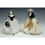 Two Royal Worcester figurines 'Caroline' and 'Joanne', tallest 17 cm