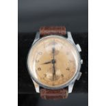 A Kelbert chronograph wristwatch, circa 1950, 34 mm, (a/f)