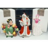 Royal Doulton boxed figures, 'Gentle Breeze' and 'Father Christmas', and boxed 'Balloon Man/