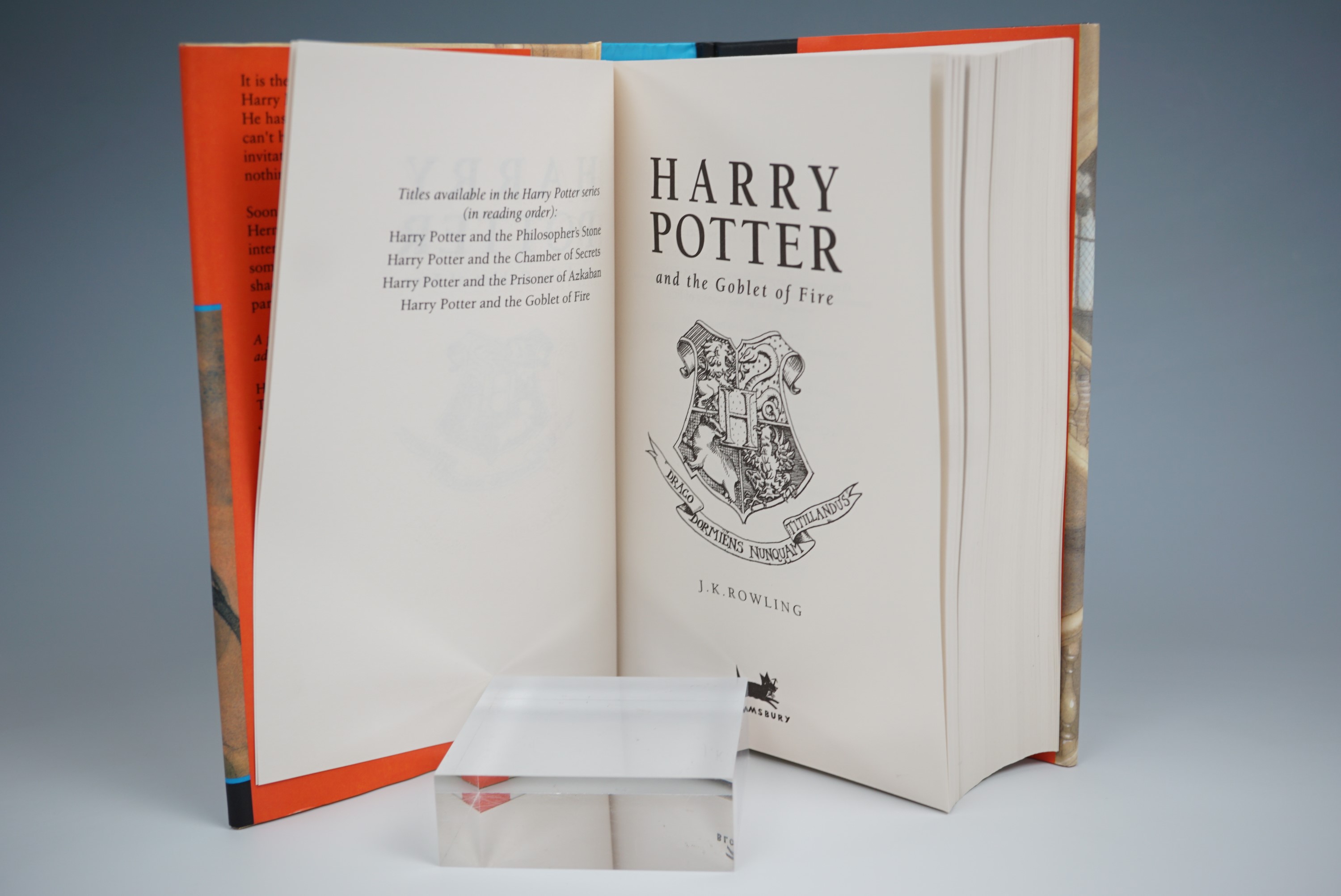 J K Rowling, miss-bound 'Harry Potter and the Goblet of Fire', London, Bloomsbury, 2000, [The text - Image 2 of 2