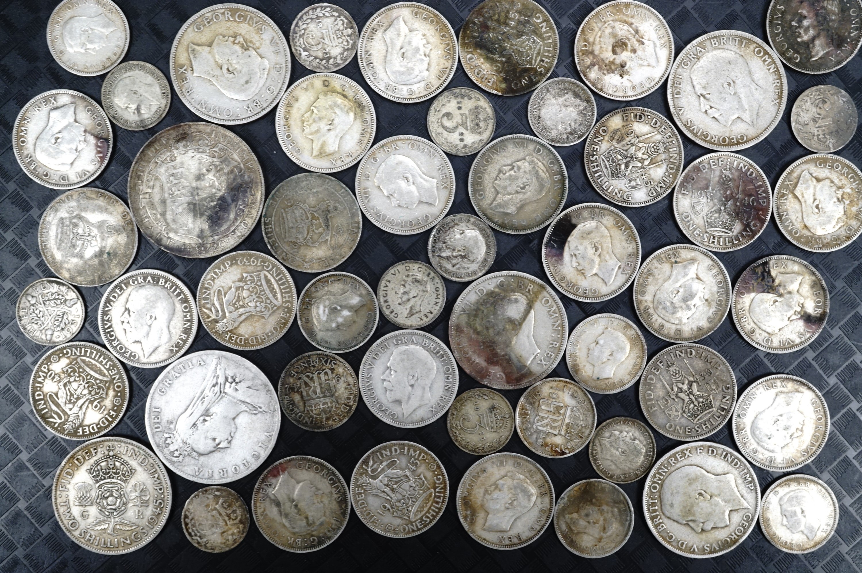 GB silver coins pre 1947, 260 g
