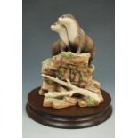 A signed Border Fine Arts figurine 'Together Again' boxed, 18 cm, and "River Watch"