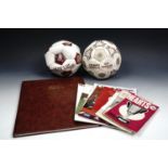 Two Hearts of Midlothian football club signed footballs together with a book 'Heart of Midlothian, a