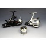 A Shimano 'Bait Runner 5000 RE' fishing reel together with a Exage 2500 fishing reel and spare