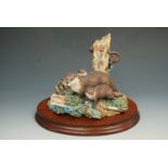 A limited edition signed Border Fine Arts figurine 'At Waters Edge' boxed with certificate, 17 cm
