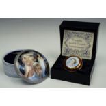 A Crummles limited edition Queen's Golden Jubilee commemorative enamelled box, together with a "