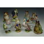 Eight rarer Beswick Beatrix Potter figurines including Jemima Puddleduck, tallest 11 cm