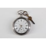 A Victorian silver pair cased verge pocket watch, the movement not named, 5 cm excluding stem and