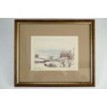 J E Rome (early 20th Century, Carlisle) "The Old Port", Port Carlisle, offset lithograph, pencil