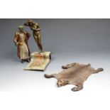 Two reproduction cold painted bronze figures, tallest 13 cm