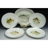 Wedgwood fish plates and sauce boat