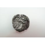 A Celtic AR unit coin, Iceni, Mossop proto head type, 50 BCE