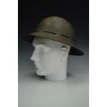 A Second World War Civil Defense fire watcher's helmet