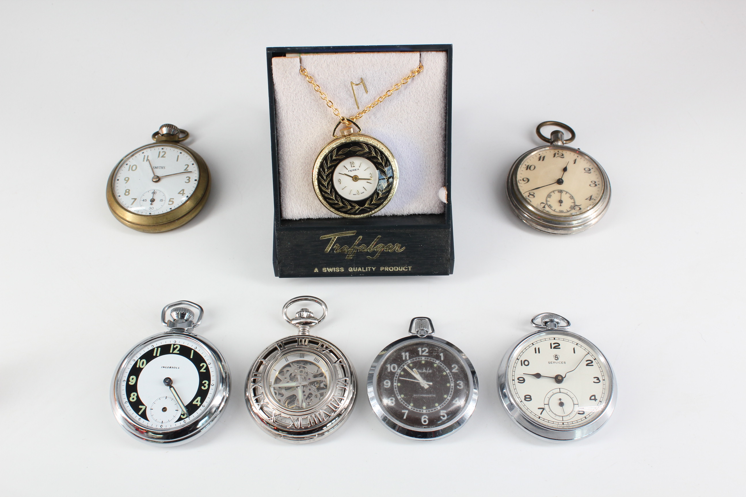 Six various vintage pocket watches, circa 1950s - 1960s, together with a late 20th Century "