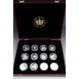A 2002 "The Queen's Golden Jubilee" silver coin set, (each 28.28 g Sterling silver, 12 in total)