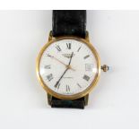 A Longines 4214 slim-line gold plated wristwatch, having a calibre L.990.1 automatic movement, the