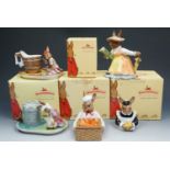 Royal Doulton 'Bunnykins' limited edition 'Country Manor Teaset', Chef Candy Box, Maid Sugar, Lady