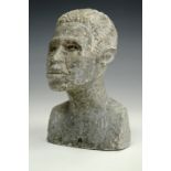 An African carved soapstone bust, 15 cm