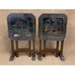 Pair of small mid-20th century Chinese export tilt top occasional tables, 33 cm x 33 cm x 42 cm