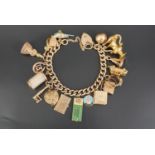 A 9 ct gold charm bracelet, 61.5 g