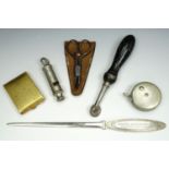 Sundry items including Chesterman retracting tape measure, a 'The Metropolitan' police whistle by