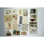A small quantity of early 20th century and later postcards, greeting cards etc