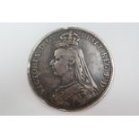 An 1890 silver crown coin
