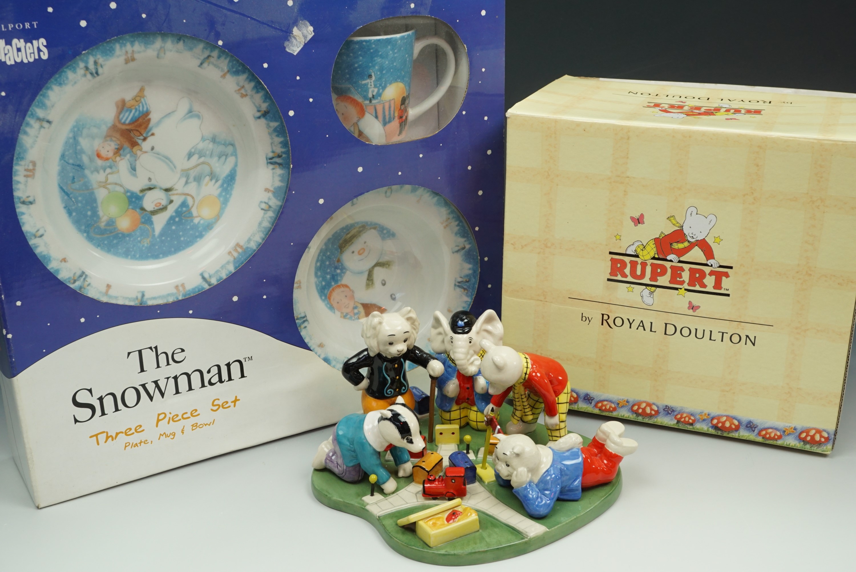 Royal Doulton boxed limited edition 'Rupert's Toy Railway', and a Coalport 'Characters' 'The
