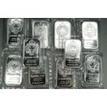 Ten 1 oz fine silver ingots