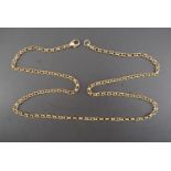 A 9 ct yellow metal belcher link neck chain, 53 cm, 8.2 g
