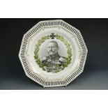 An Imperial German General Hindenburg portrait plate, 25 cm