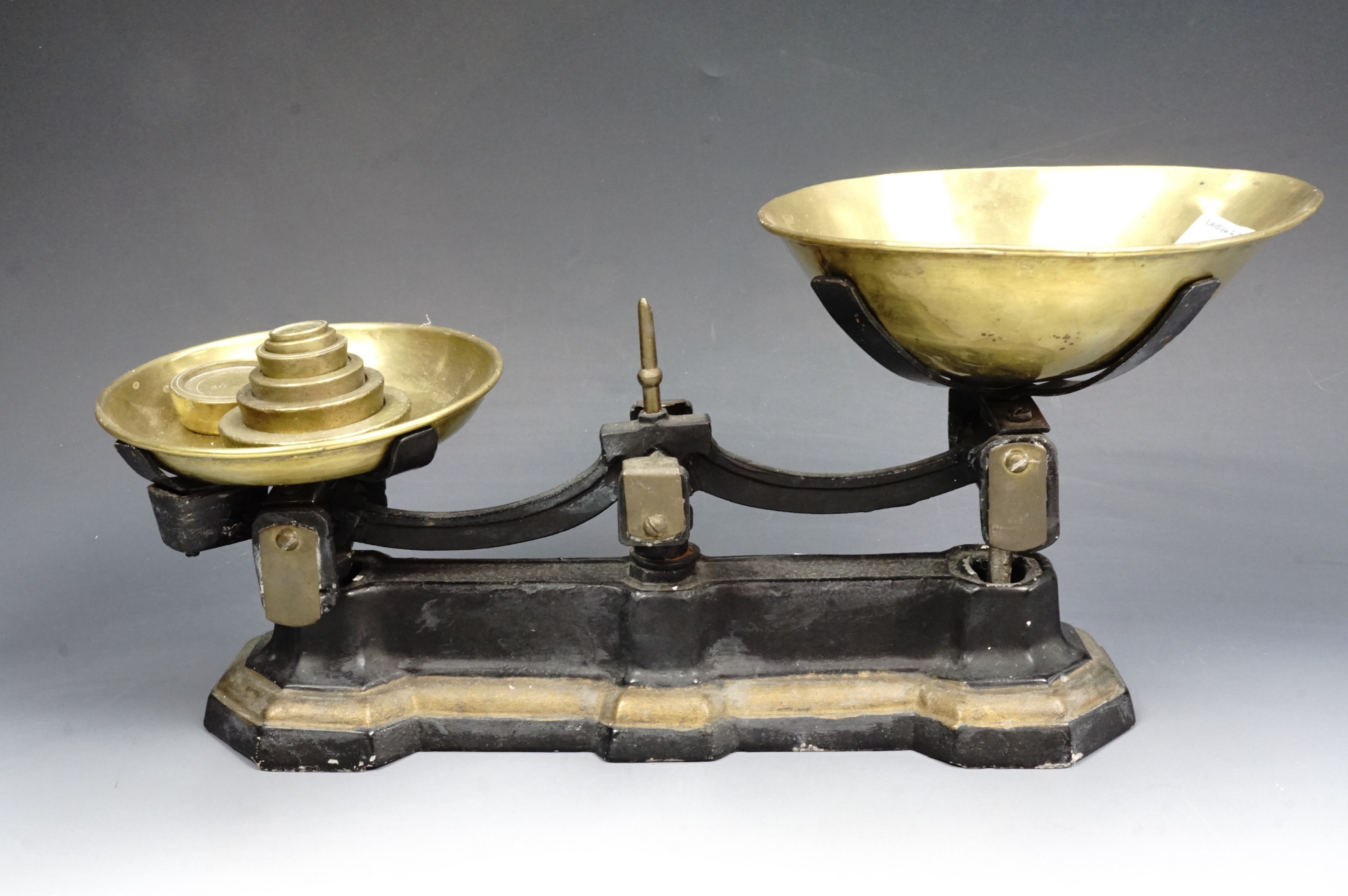 Kitchen scales and brass weights