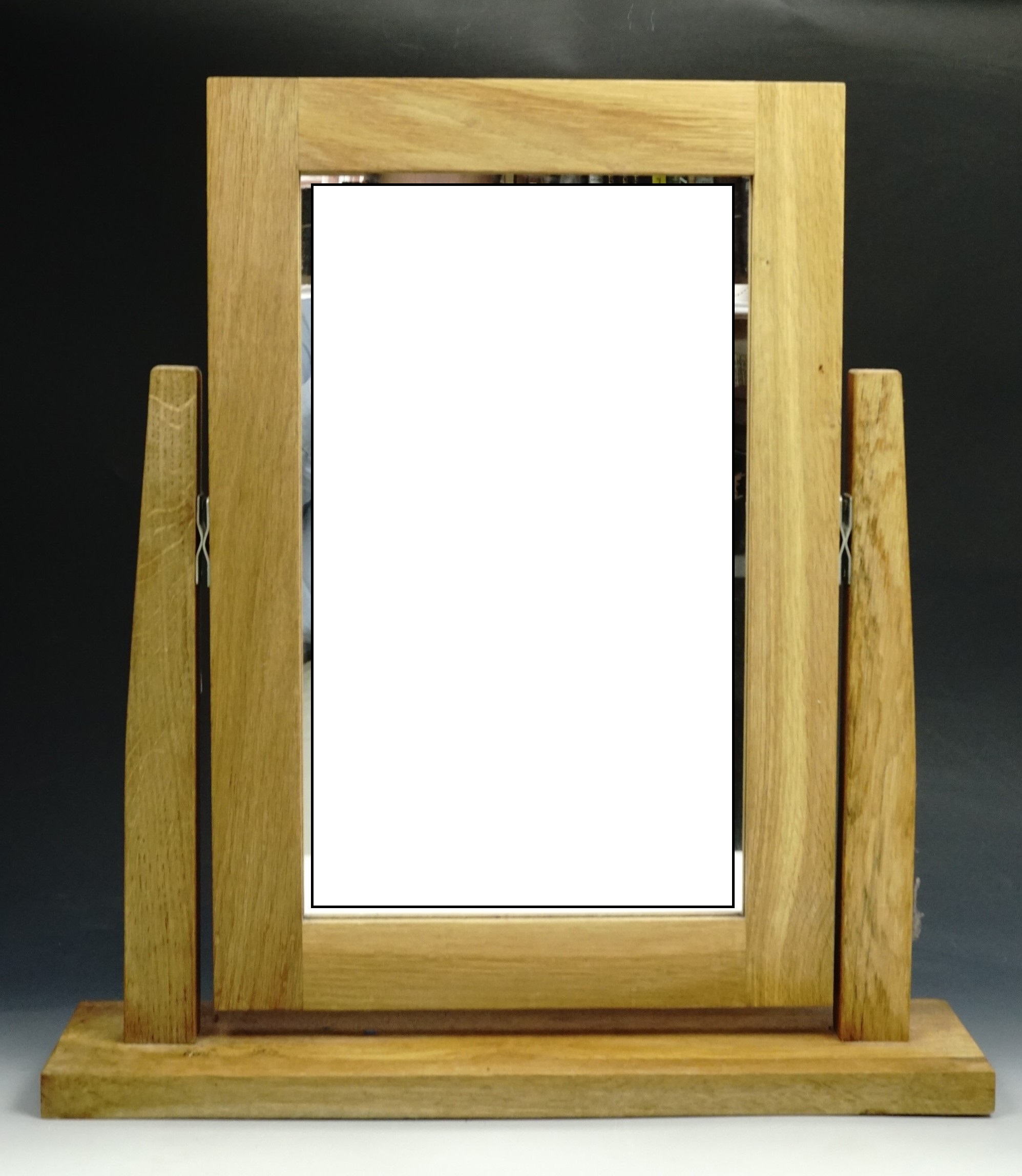 A contemporary oak dressing table mirror, 52 x 35 cm