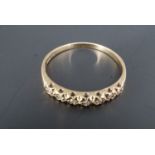 A diamond and 9 ct gold half-hoop eternity ring, Q, 1.3 g