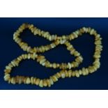 A butterscotch amber nodule bead necklace, 44 cm, 91 g