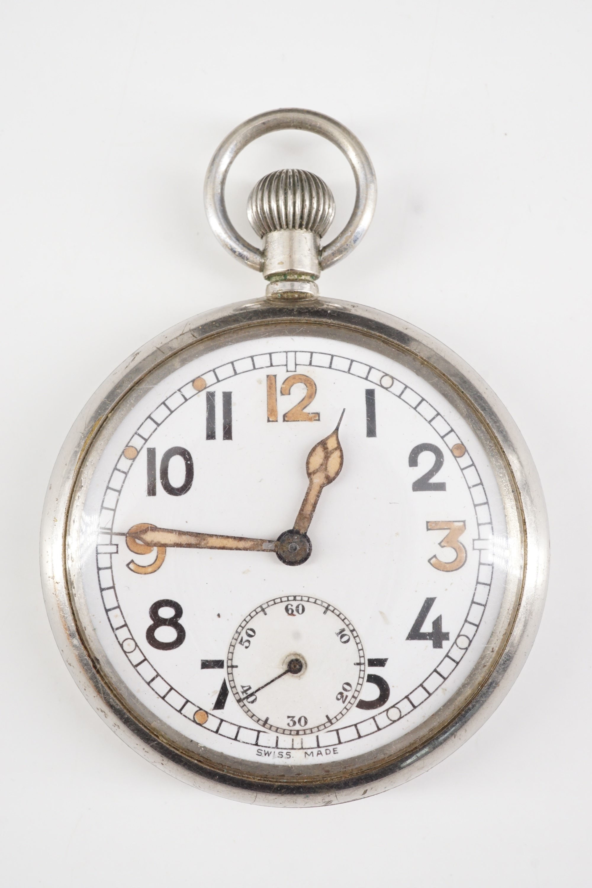 A Second World War GSTP pocket watch, (running when catalogued)