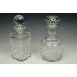 An Edinburgh Crystal decanter and one other decanter, tallest 22 cm